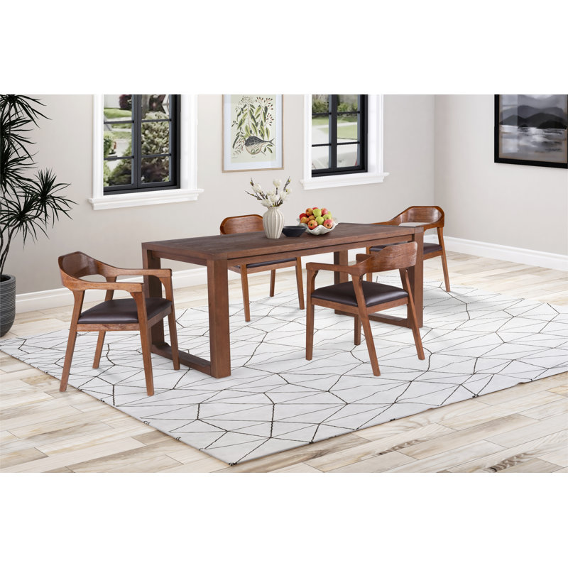 Aybri 4 - Person Extendable Solid Wood Top Four Leg Base Dining Set
