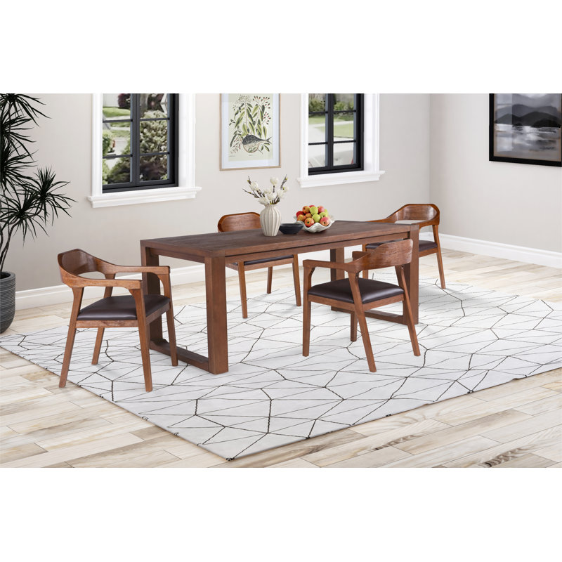 Aybri 4 - Person Solid Wood Top Four Leg Dining Set