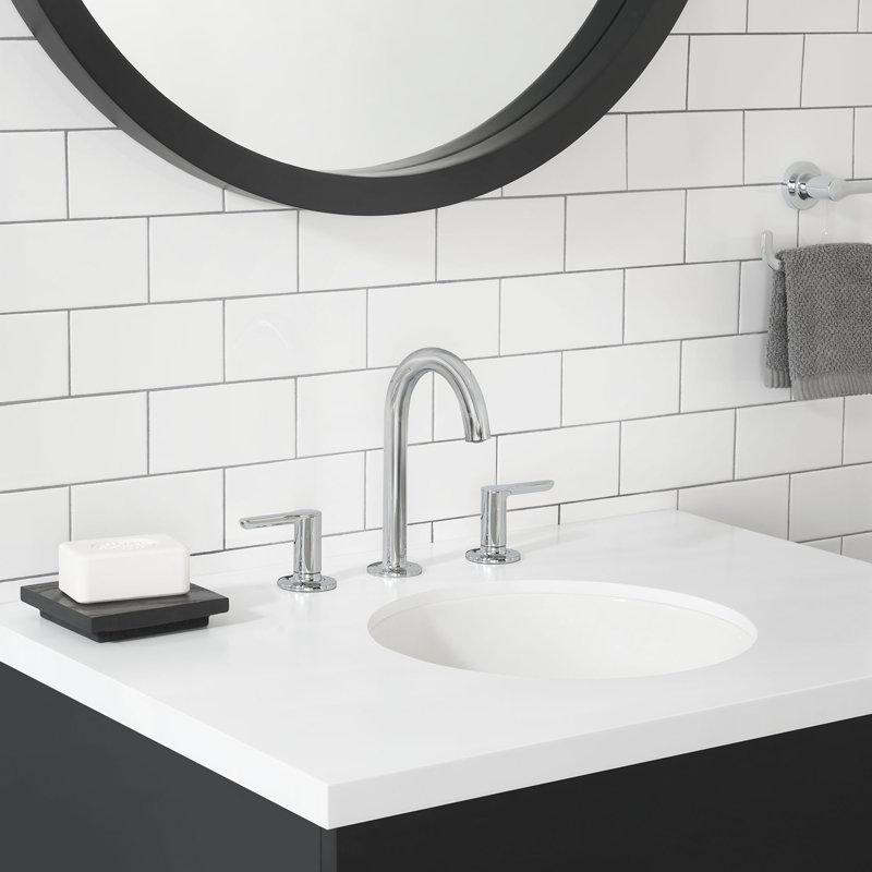 Robinet de salle de bain espacé avec ensemble de drain Studio S, Chrome poli, Poignée levier