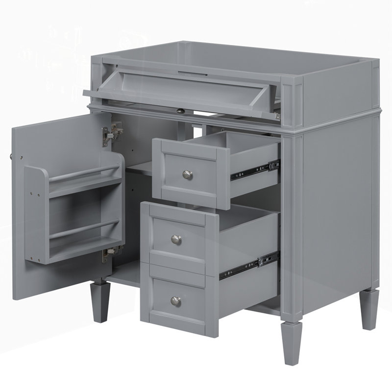 Bathroom Vanity Storage Cabinet without Top Sink with 2 Drawers and a Tip-out Drawer