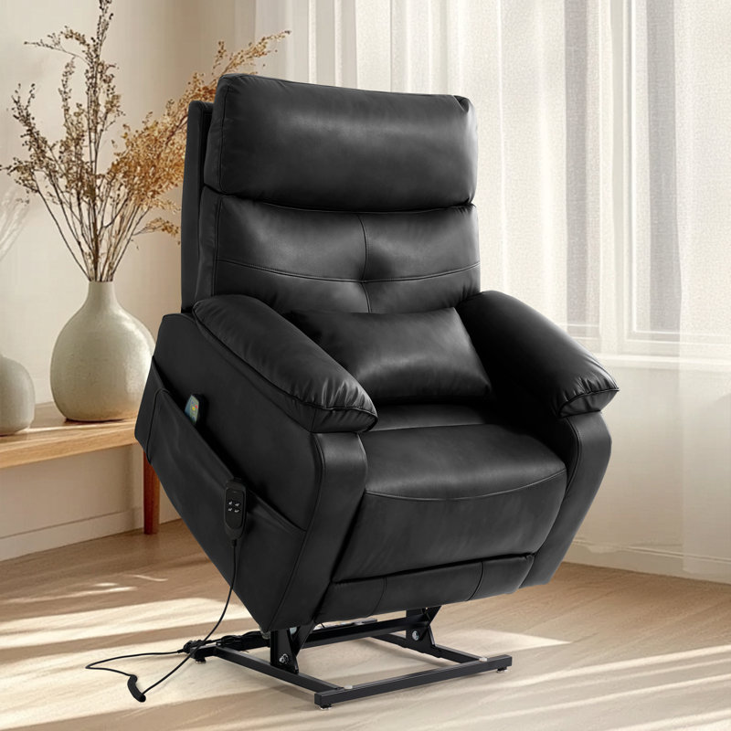 Dual Motor Power Lift Recliner Chair With Heat & Massage, Cup Holder, Lumbar Pillow, Wireless Charger, Usb Ports - Infinite Position Lay Flat Design