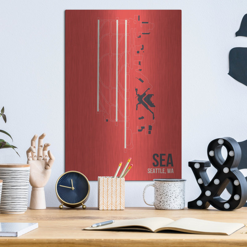 "SEA" par O8 à gauche, H 16 po x l 12 po