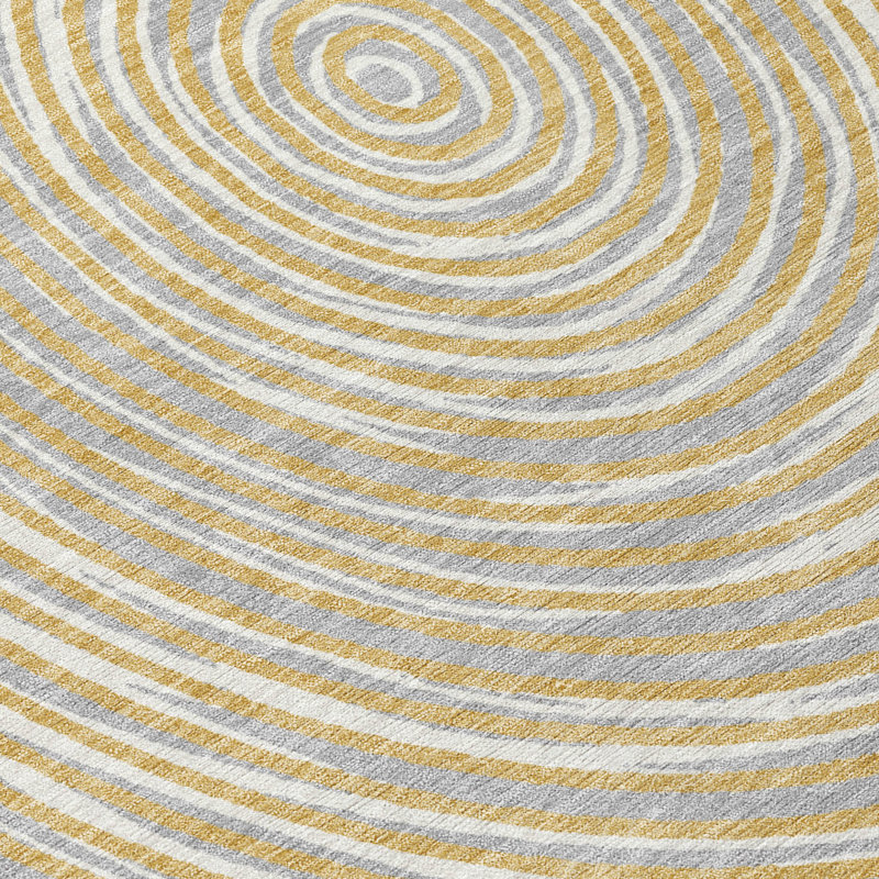 Machine Washable Indoor/Outdoor Chantille ACN2647 Geometric Rug, Gold, 5' x 7'6"