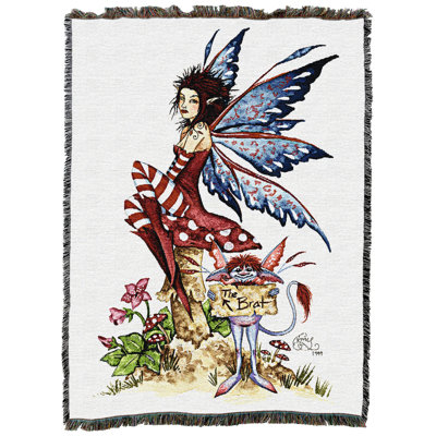 Couverture « The Brat Fairy » de Pure Country Weavers par Amy Brown - Jeté en tapisserie tissée en coton fantaisie - Fabriqué aux États-Unis (72 x 54)