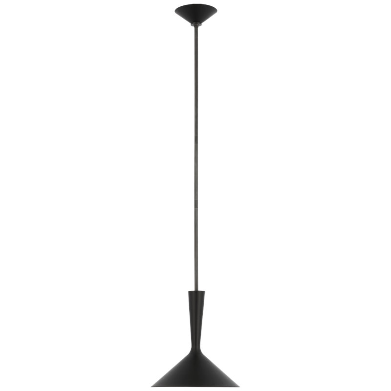 Rosetta 1 - Light Pendant, Matte Black, 56.75" H x 12" W x 12" D, Matte Black/Polished Nickel