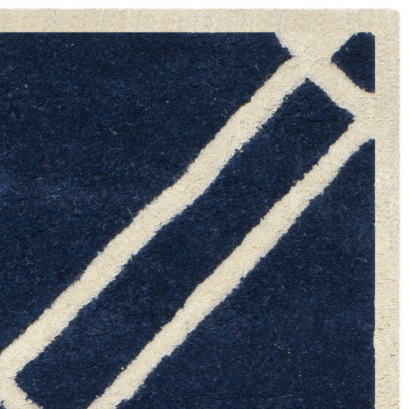 Deedie Hand Tufted Wool Geometric Rug, Rectangle 2' x 3'