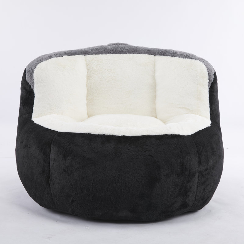 Oversized Bean Bag In Multicolor Faux Fur, Filled With High - Resilience Foam, Skin , Stable Seating, Ideal For ' Room Large Chair Adaptable To Body, Comfortable Non Slip Design, No Assembly Needed