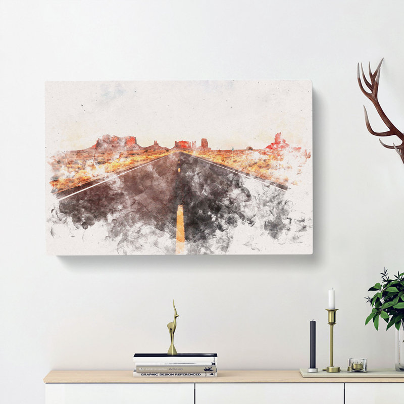 Road Through Arizona - Wrapped Canvas, 60cm H x 91cm W x 3cm D
