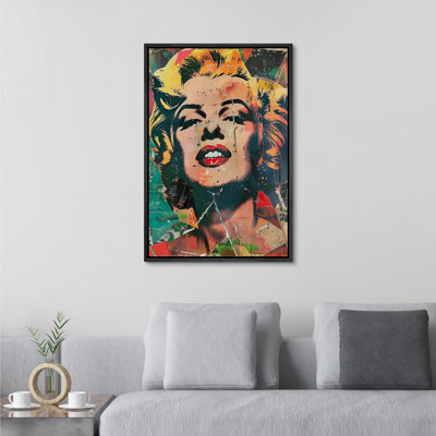 Pop Urban Street Marilyn Monroe Colorful Graffiti Portrait Bedroom Artwork Framed Canvas Print Wall Art