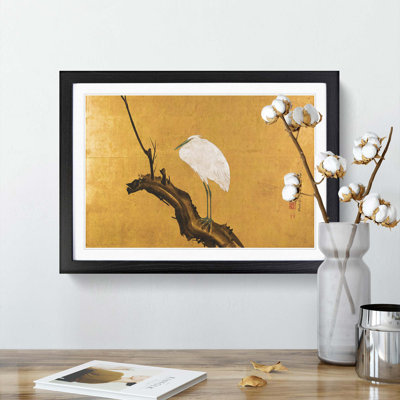 Heron on a Willow Tree Branch by Maruyama Okyo - Picture Frame Painting Print