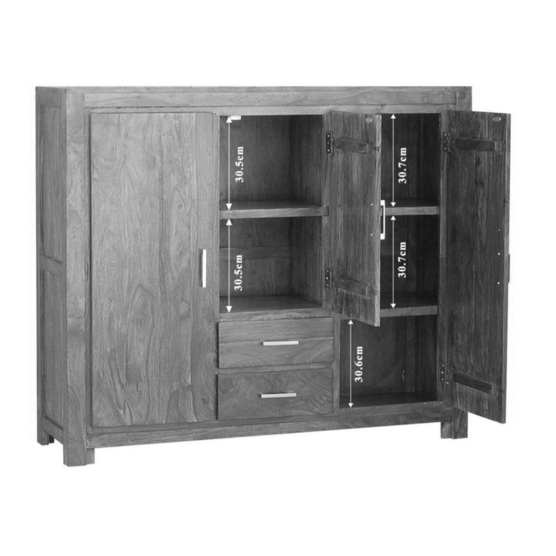 Metro Life 140cm Solid Wood Sideboard