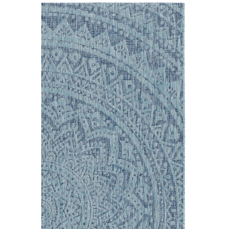 Melida Navy/Aqua Indoor/Outdoor Area Rug, Runner 2'3" x 8'