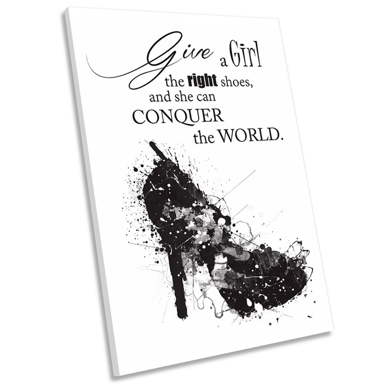 Fashion Girl Shoes Conquer World - Wrapped Canvas Print, 45.7cm H x 30.5cm W x 2cm D