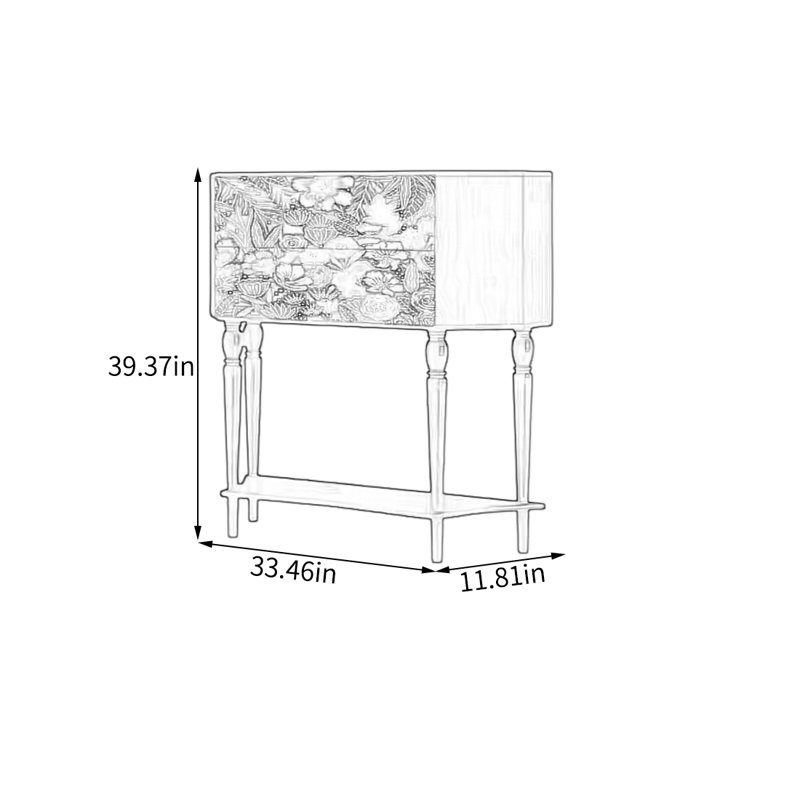 Élégante armoire de rangement avec cadre en bois de pin, Noyer