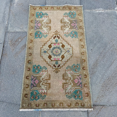 Handcrafted Turkish Anatolian Rug for Vintage-Inspired Bohemian Home Decor