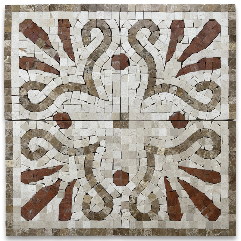 Carreau de mosaïque en marbre 6 po x 6 po