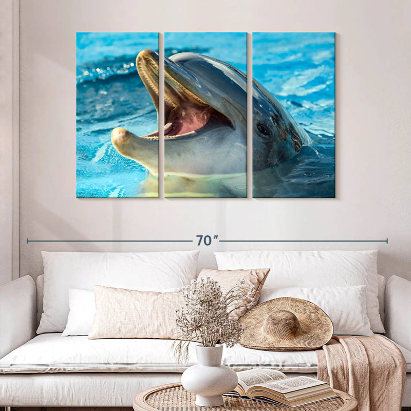 Brampt Smiling Playful Dolphin, 32" H x 50" W