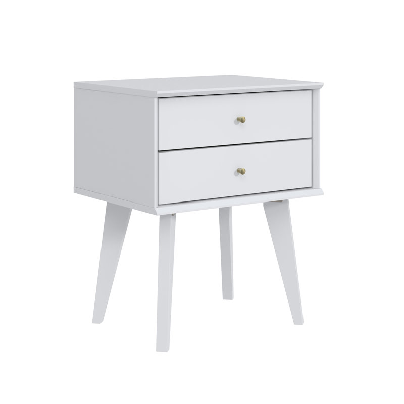 Table de chevet 2 tiroirs Branquinha, Blanc, Individuel