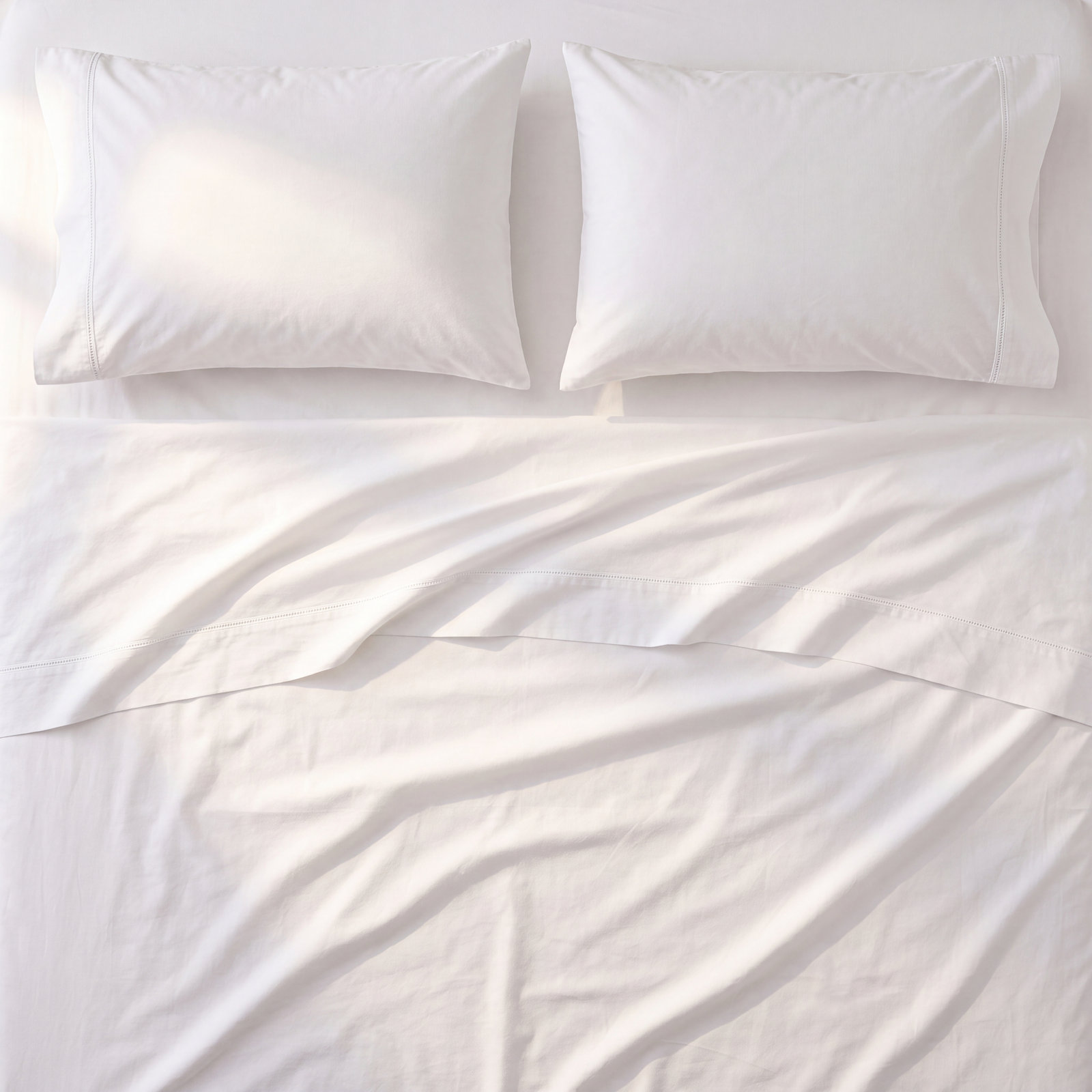 Danfield Cotton Sheet Set, King Sheet Set + 1 Fitted Sheet + 2 Pillowcases, White