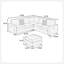 Ensemble de canapé modulaire 4 pièces RAF / LAF en velours côtelé gris foncé Living Room-368909879