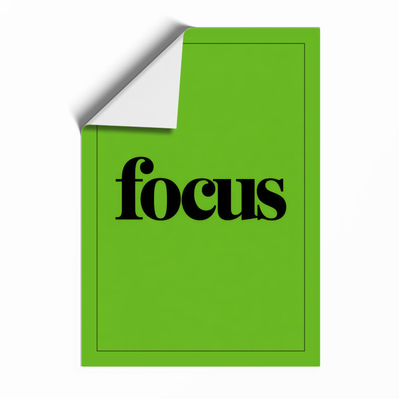 Focus Typography - Framed Print, Unframed, A3 - 42.0 x 29.7 cm