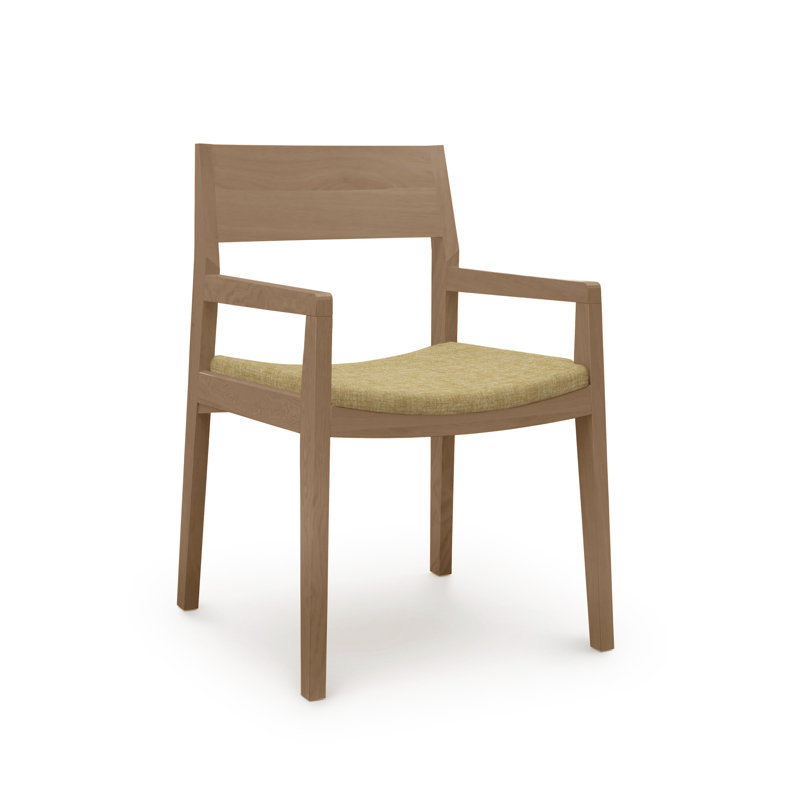 Iso Microsuede Arm Chair, Onyx Microsuede, Sand Oak