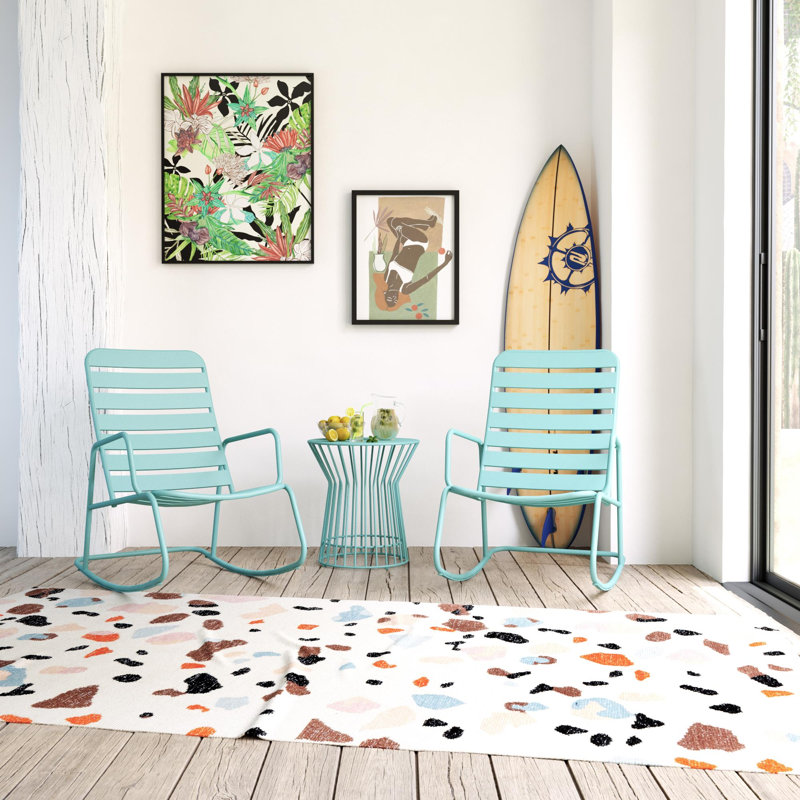 Rynn Metal Rocking Chair (indoor/outdoor), Aqua