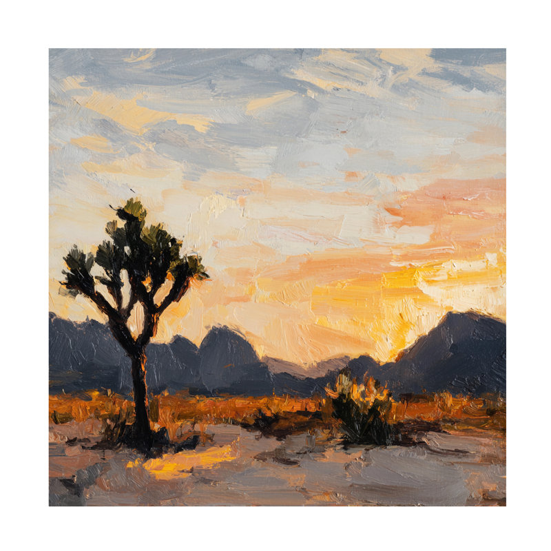 Art mural sur toile tendue - «Desert Sky at Joshua Tree II» de Walker Noble pour décoration de salon, de chambre à coucher ou de bureau - 24 x 24