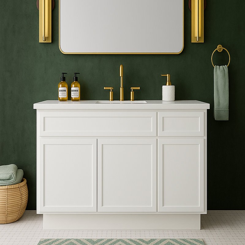 42'' Single Bathroom Vanity Base Only, White