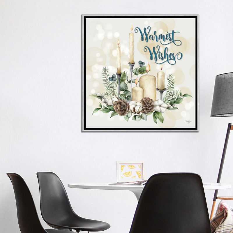 «Warmest Wishes», reproduction d'art sur toile encadrée, Argent argent, H 37 po x l 37 po