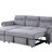 Velvet Fabric Reversible Sleeper Sectional Sofa Chaise-824778801
