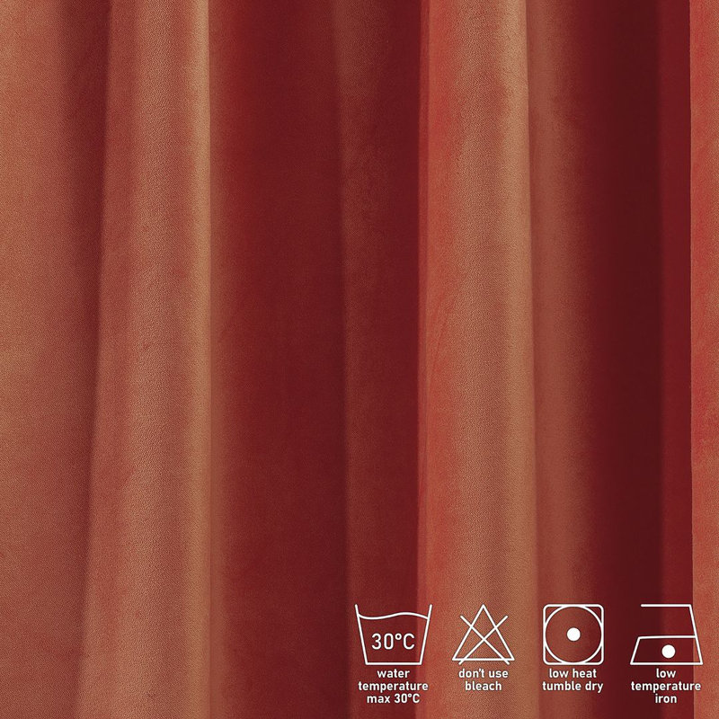 Soft Touch Velvet Kitchen Valance, 100 W x 60 D cm, 56 Orange
