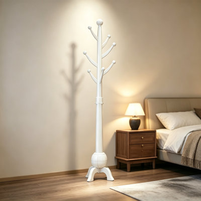 Rubber Wood Freestanding Tree Coat Rack for Entryw