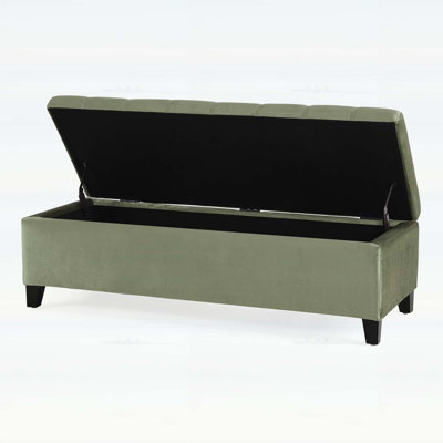 Versatile Rectangular Upholstered Storage Ottoman Bench, Perfect for Living Room, Entryway, and Bedroom with Spacious Hidden Compartment