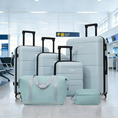 Ensemble de 6 valises rigides avec roulettes Hardshell, légères et durables pour tous les besoins de voyage, y compris les bagages de cabine