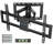 Universal TV Wall Mount For 47-86 Inch Flat And Curved Tvs Up To 65Kg, Swivel&Tilt Heavy Duty TV Bracket With Extendable Double Arm, Max VESA 600X400mm, Drilling Template, Spirit Level And Cable Ties Included