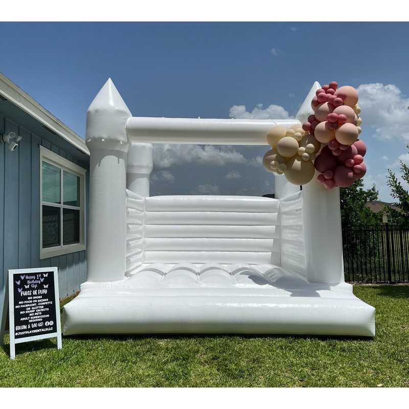 Commercial Bounce House with Air Blower for Party/Event, 12' H x 13' W x 13' D, White