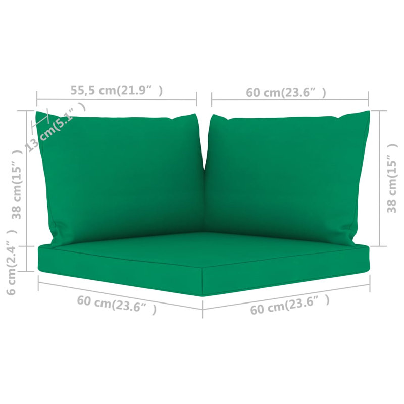 Coussin de siège / dossier d'extérieur, Vert