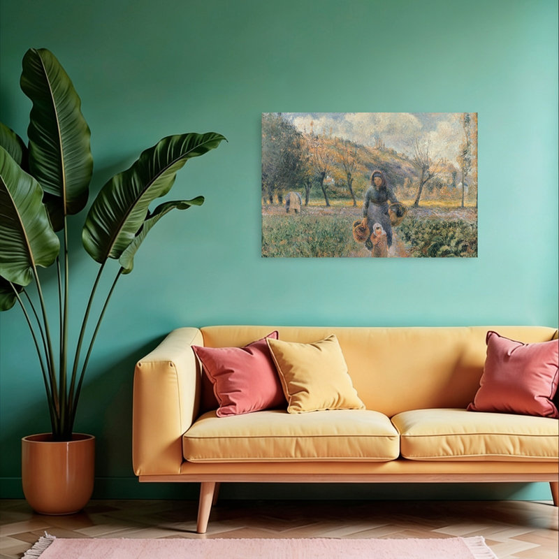 Dans le jardin, affiche d'art mural contemporain abstrait, H 24 po x l 36 po