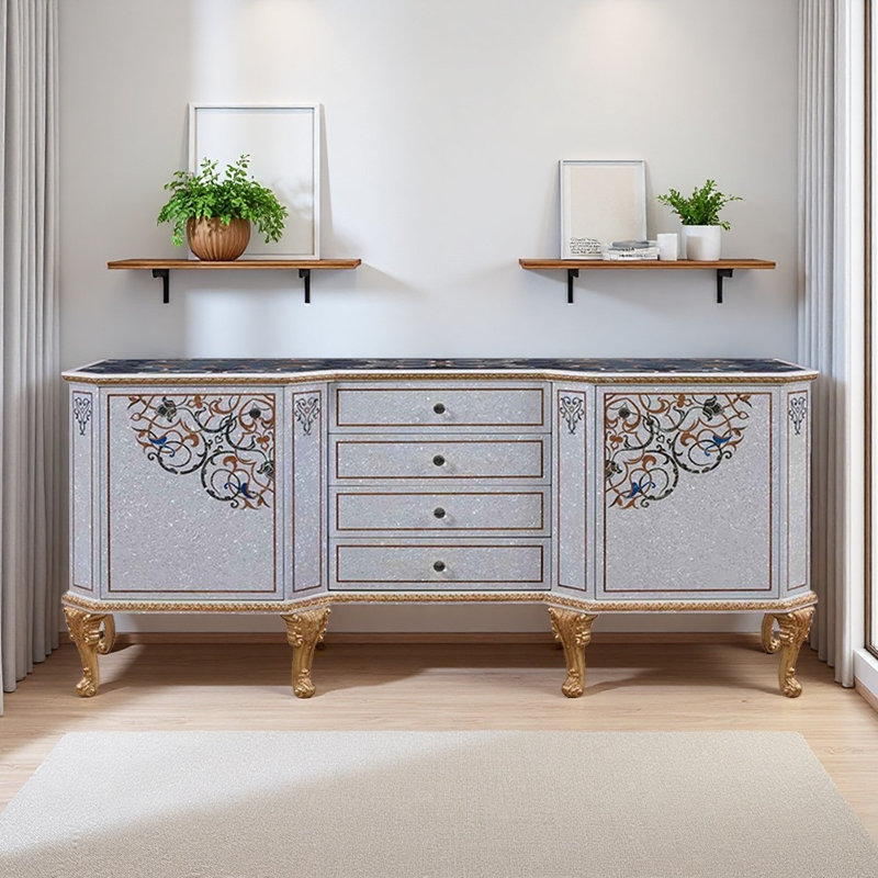 French-style Light Luxury Off-white TV Cabinet