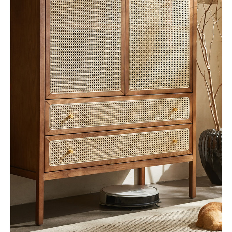 Simple garde-robe tissée rétro, Noyer