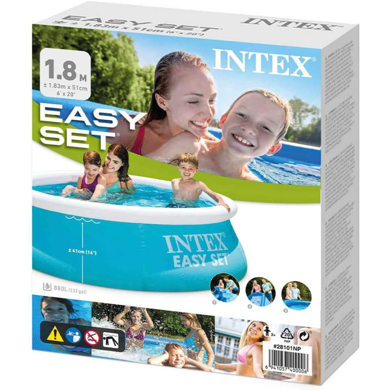 Vinyl Round Inflatable Pool 50cm H x 25cm W x 183cm L