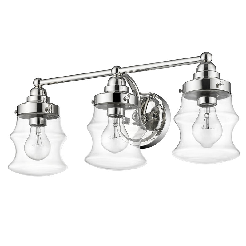 3 - Light Dimmable Vanity Light, Polished Nickel