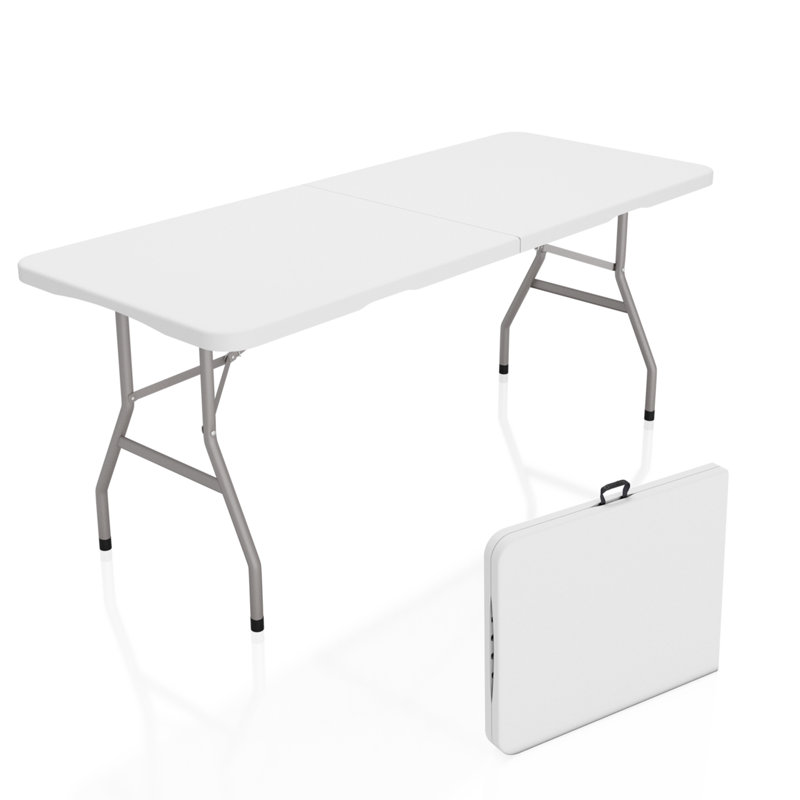 Table de banquet et d'événement pliante portative 6 pi avec poignée de transport , Gris
