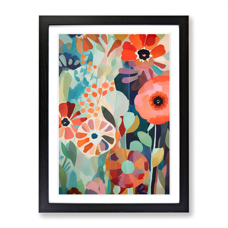 FRM-V0523-934X Flowers Orphism Art Vol.4 - Picture Frame Print, 34cm H x 25cm W x 2cm D