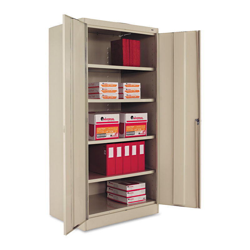 Tennsco Deluxe 72" Putty Steel Office Storage Cabinet with Adjustable Shelving