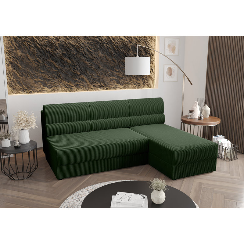 Starlette 3 Seater Corner Sofa , Right -sided, Green - Poso14
