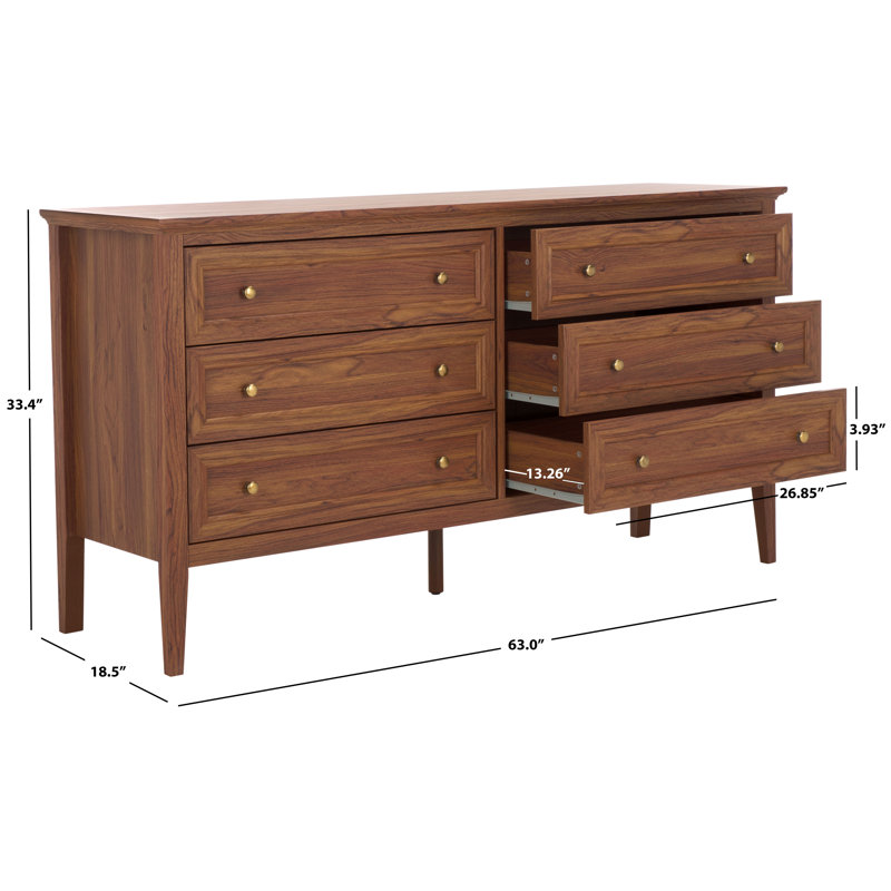 Commode 6 tiroirs Cardae, Noyer