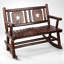 Banc à bascule en bois massif pour 2 personnes avec siège courbé pour la véranda et la cour