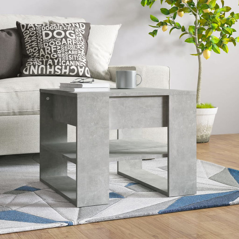 Jahmyia Sled Coffee Table with Storage, Concrete Grey, 45cm H x 102cm W x 55cm D